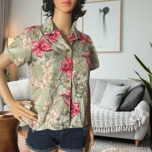 JAMAICA BAY "Hawaiian" Shirt, button down, short sleeve, Size PM - EUC